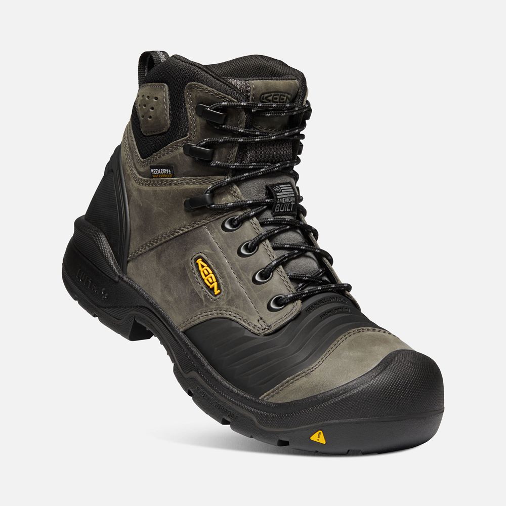 Keen Trekking Bot Erkek Siyah - Portland 6\" Waterproof (Carbon-Fiber Toe) - Türkiye CEBK57482